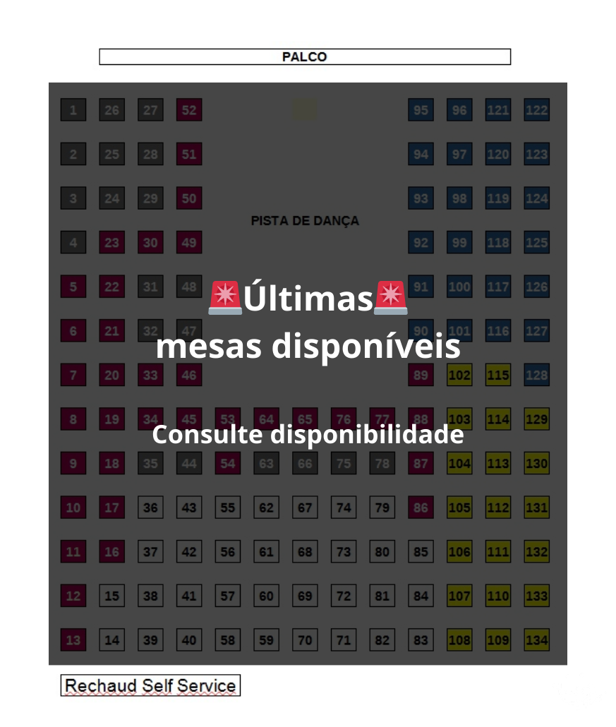 Mapa de Mesas - 2º Festival de Comida de Buteco Mapa de Mesas - 2º Festival de Comida de Buteco